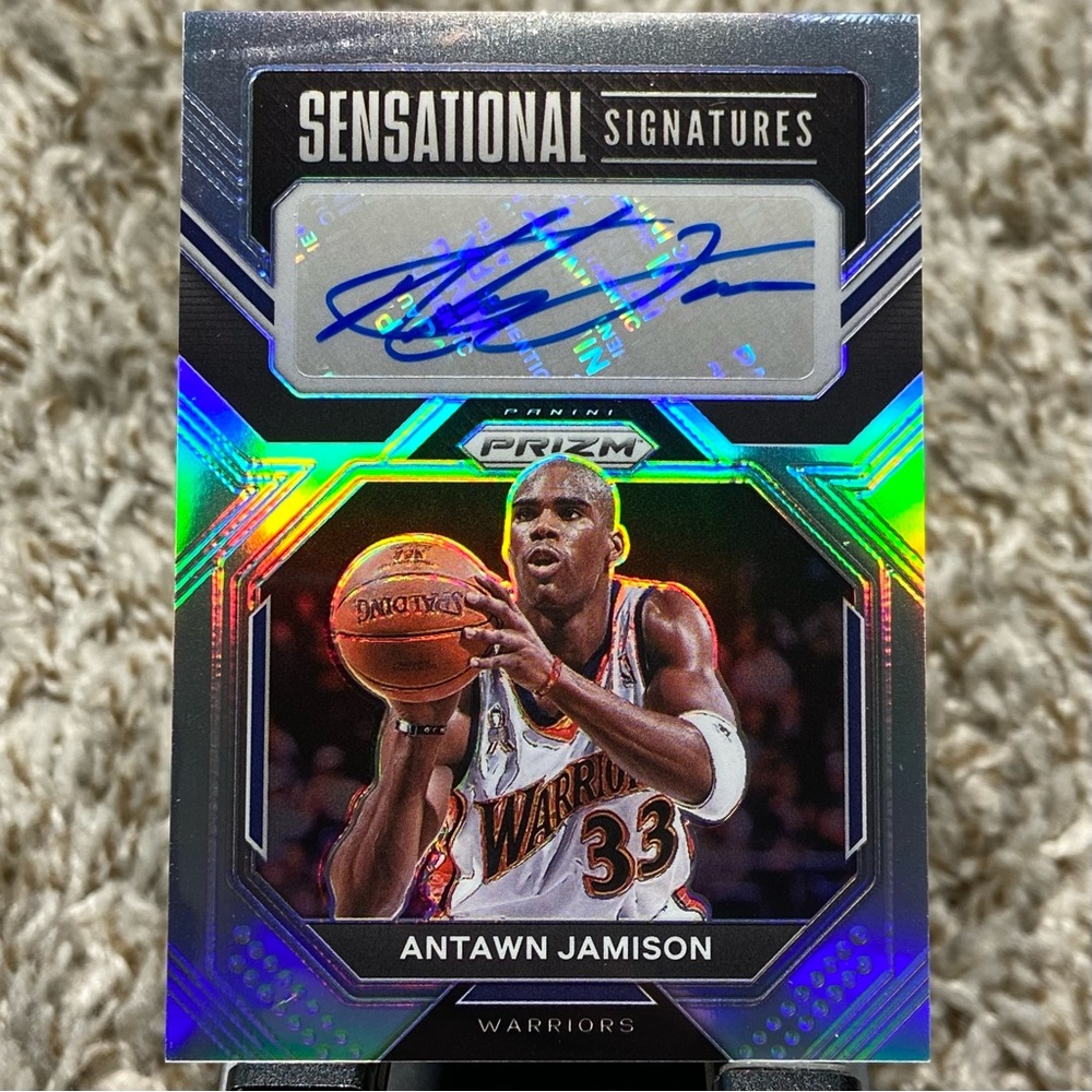2022-23 ANTAWN JAMISON Sensational Signatures Silver Prizm Warriors Card #SS-AJ